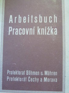 pracovní knížka z roku 1940