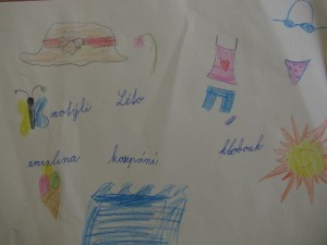tři slova, typická pro léto dle dvojice žáků ( Anička, Petra)